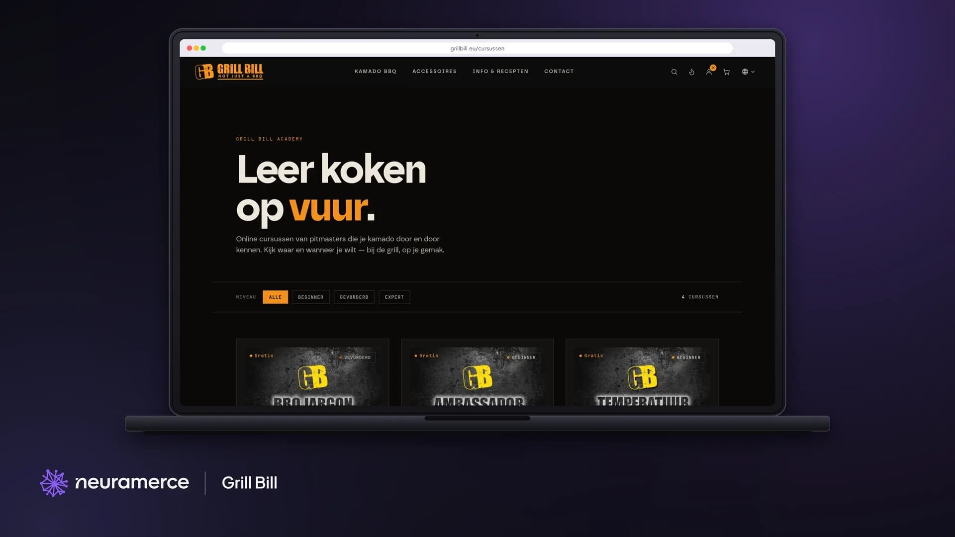 Overzicht van de gratis online cursussen in de Grill Bill Academy